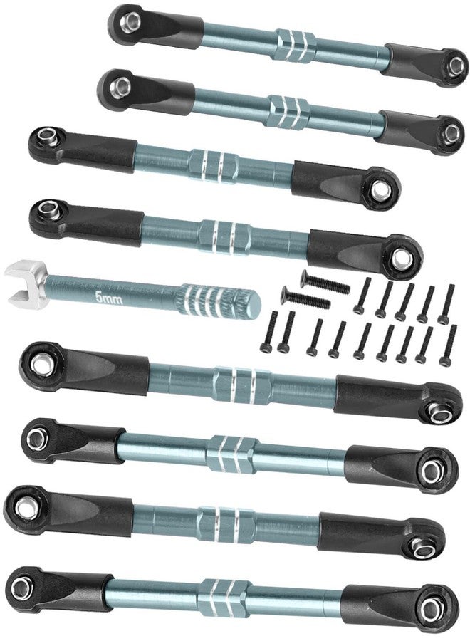 hopsupRC RC Adjustable Turnbuckles Links Upgrades Parts for 1/16 Mini E-Revo Summit Truck RC Car.Aluminum Front Rear Adjustable Turnbuckles Camber Links Toe Link Hops Up,Titanium - Image 1